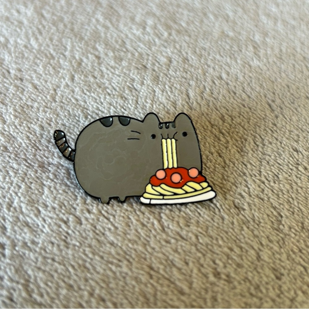 Pusheen with Spaghetti Enamel Pin
